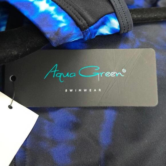 High Neck Zip-Front One Piece Swimsuit | Aqua Green | Large - Picture 7 of 9